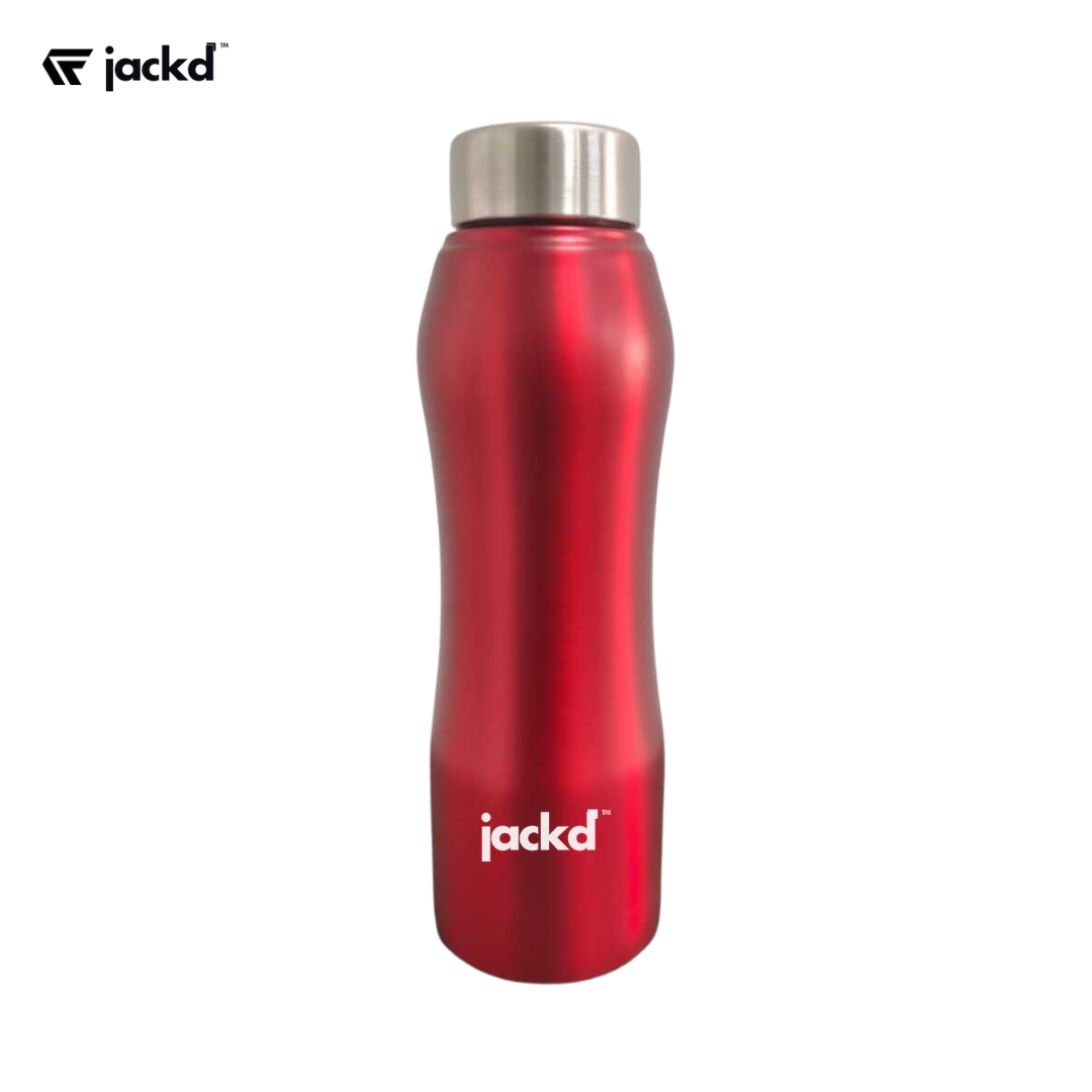 Jacked Electra Stainless Steel Water Bottle – 1 Litre, Red (Glossy Finish)