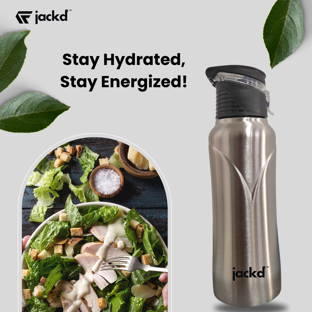 Jacked - Handy 750 Silver Stainless Steel Water Bottle/Shaker/Sporty Sipper